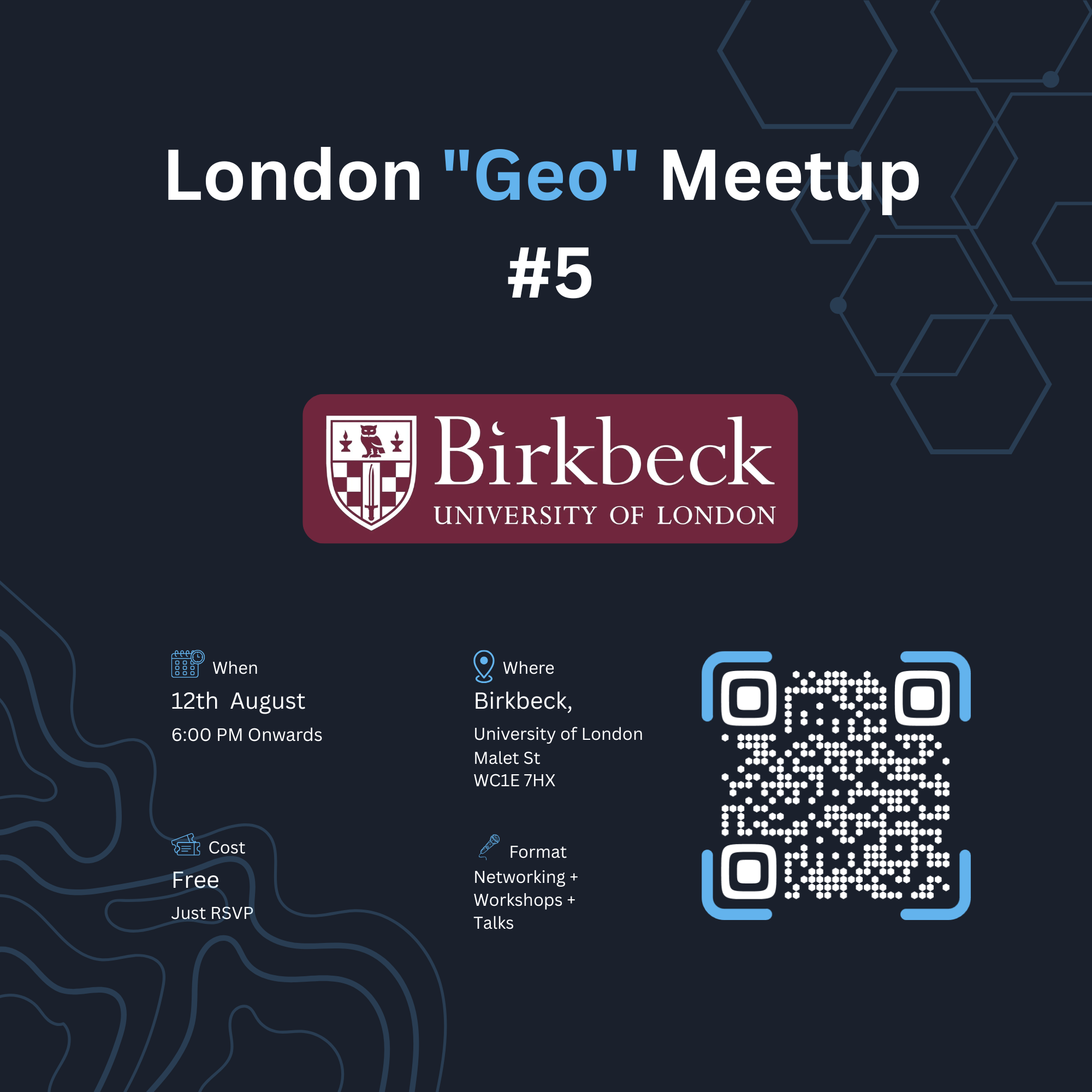 London Geo Meetup August 2026 poster