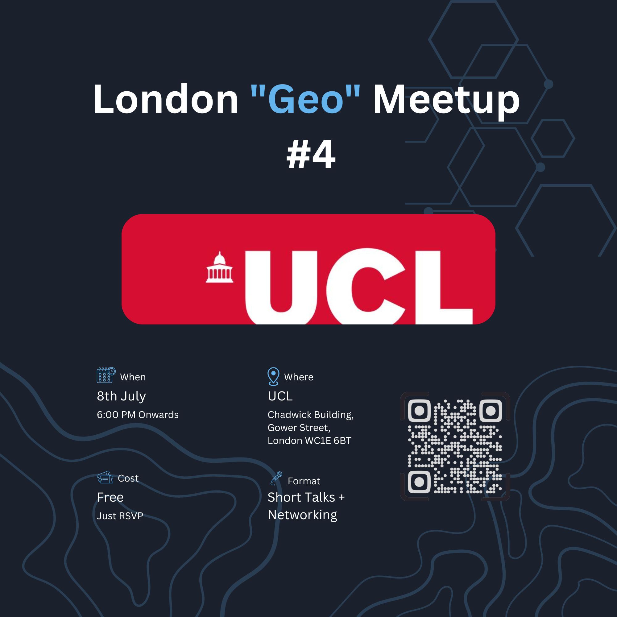 London Geo Meetup July 2026 poster